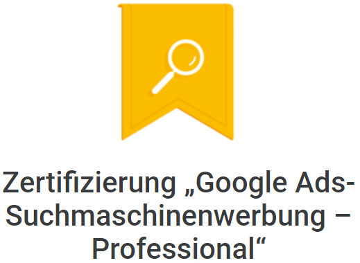 Zertifizierung „Google Ads-Suchmaschinenwerbung – Professional“